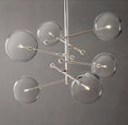 Load image into Gallery viewer, Clear Globe Mobile Six-Arm Chandelier 55"