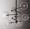 Load image into Gallery viewer, Clear Globe Mobile Six-Arm Chandelier 40"