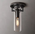 Load image into Gallery viewer, Everett Machinist Glass Cylinder Flushmount
