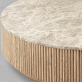 Load image into Gallery viewer, Holland Oak Wood & Stone Round Coffee Table