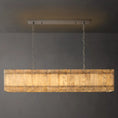 Load image into Gallery viewer, Murano Alabaster Linear Chandelier 54"
