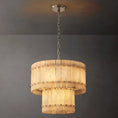 Load image into Gallery viewer, Murano Alabaster Round Tiered Chandelier 22"