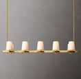 Load image into Gallery viewer, Pailloux Fabric Shade Linear Chandelier 49"