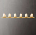 Load image into Gallery viewer, Pailloux Fabric Shade Linear Chandelier 60"