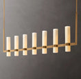 Load image into Gallery viewer, Raquelle Linear Milk Glass Chandelier 59"