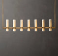 Load image into Gallery viewer, Raquelle Linear Milk Glass Chandelier 59"
