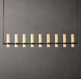 Load image into Gallery viewer, Raquelle Linear Milk Glass Chandelier 71"