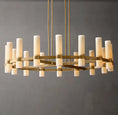 Load image into Gallery viewer, Raquelle Round Milk Glass Chandelier 48"