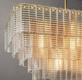 Load image into Gallery viewer, Serena Clear Glass Rectangular Chandelier 59"