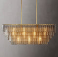 Load image into Gallery viewer, Serena Clear Glass Rectangular Chandelier 59"