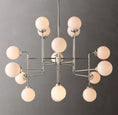Load image into Gallery viewer, Urban Bistro Globe Milk Glass Chandelier 56"