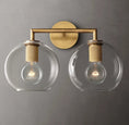 Load image into Gallery viewer, Utilitarian Globe Shade Double Sconce