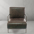 Load image into Gallery viewer, Thaddeus Genuine Brown Leather Accent Chair