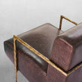 Load image into Gallery viewer, Thaddeus Genuine Brown Leather Accent Chair
