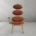 Load image into Gallery viewer, Thaddeus High Back Brown Leather Lounge Accent Chair
