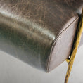 Load image into Gallery viewer, Thaddeus Genuine Brown Leather Accent Chair
