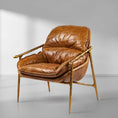 Load image into Gallery viewer, Thaddeus Brown Leather Accent Chairs
