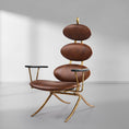 Load image into Gallery viewer, Thaddeus High Back Brown Leather Lounge Accent Chair
