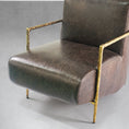 Load image into Gallery viewer, Thaddeus Genuine Brown Leather Accent Chair
