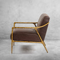 Load image into Gallery viewer, Thaddeus Brown Leather Accent Chair
