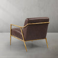 Load image into Gallery viewer, Thaddeus Brown Leather Accent Chair
