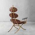 Load image into Gallery viewer, Thaddeus High Back Brown Leather Lounge Accent Chair
