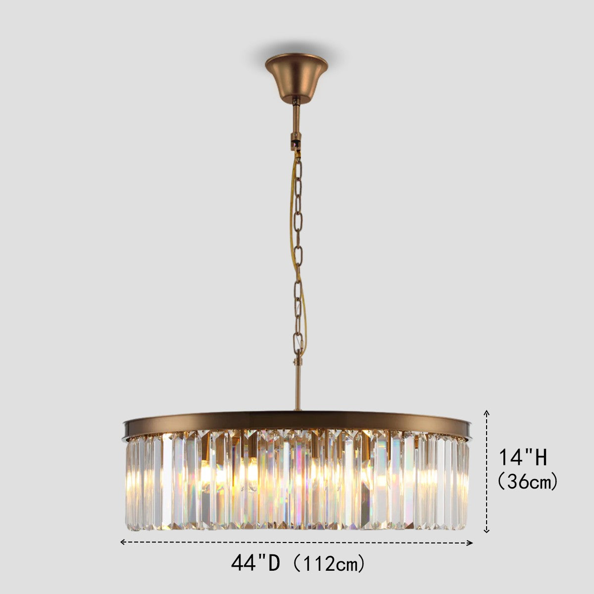 1920s Temdem 1-Tier Crystal Round Chandelier