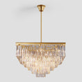 Load image into Gallery viewer, 1920s Temdem 5-Tier Crystal Square Chandelier
