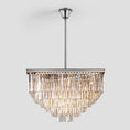 Load image into Gallery viewer, 1920s Temdem 5-Tier Crystal Square Chandelier
