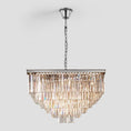 Load image into Gallery viewer, 1920s Temdem 5-Tier Crystal Square Chandelier
