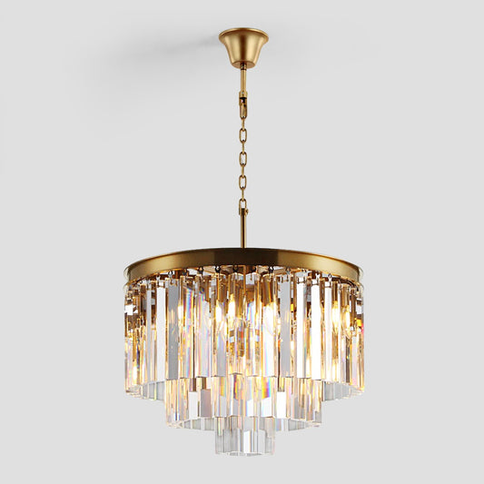 1920s Temdem Multi-Tier Crystal Round Chandelier