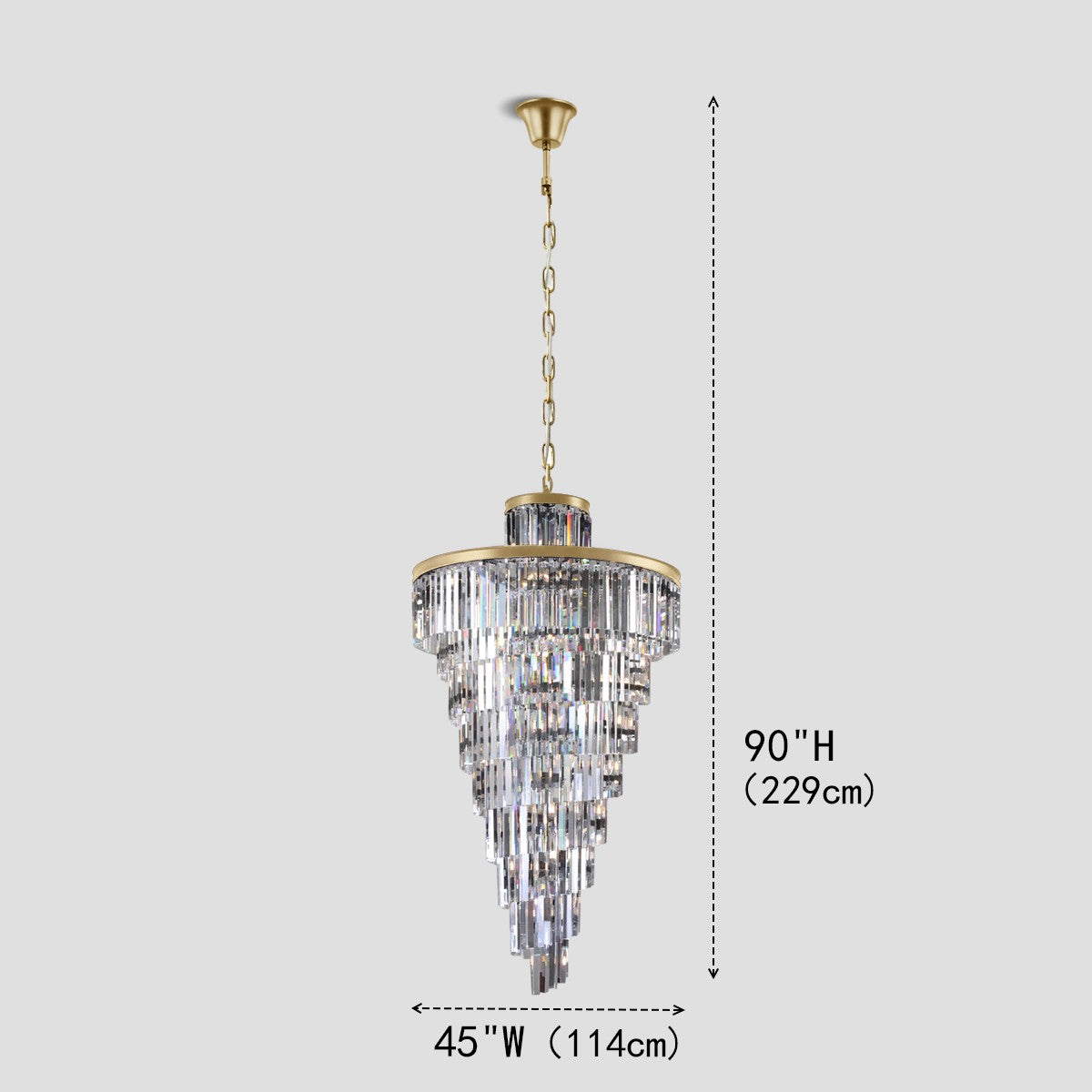 1920s Temdem Multi-Tiered Crystal Chandelier