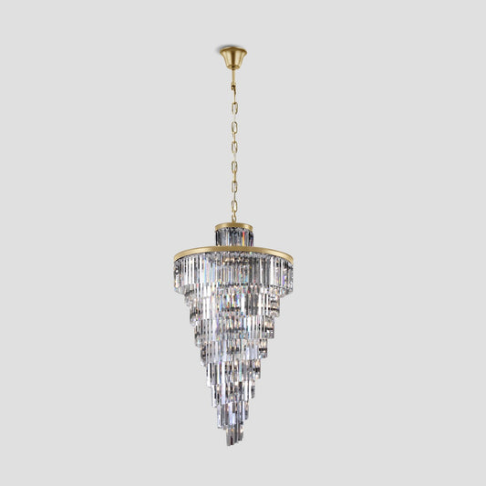 1920s Temdem Multi-Tiered Crystal Chandelier