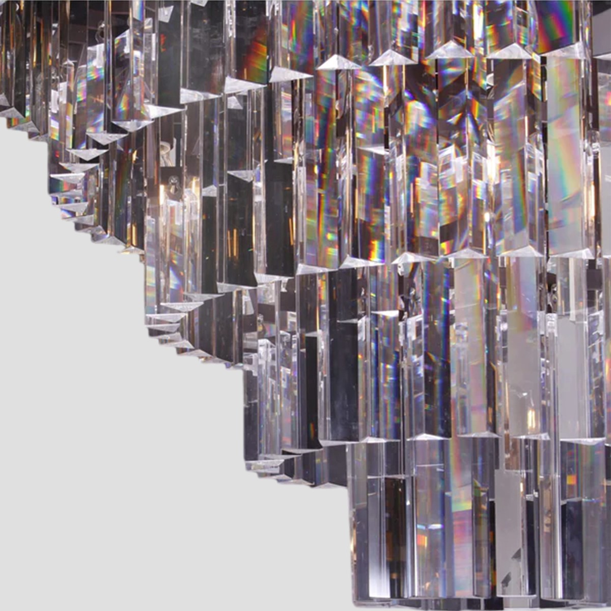 1920s Temdem Multi-Tiered Crystal Chandelier
