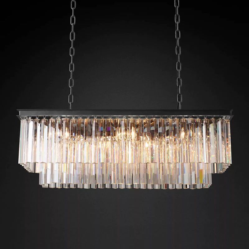 1920s Temdem Rectangular Chandelier 40"
