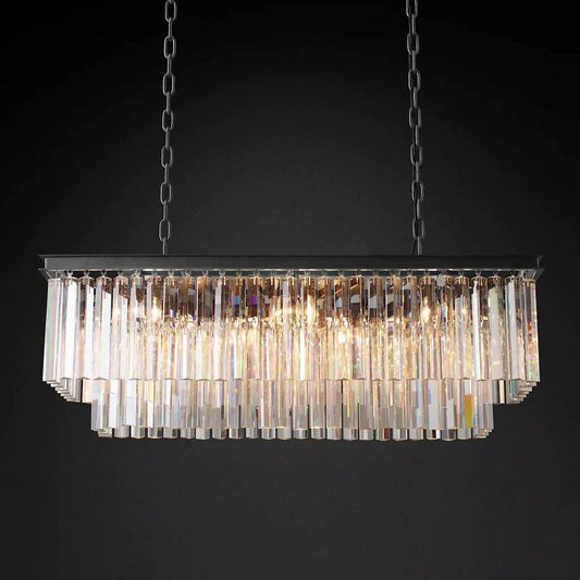 1920s Temdem Rectangular Chandelier 40"