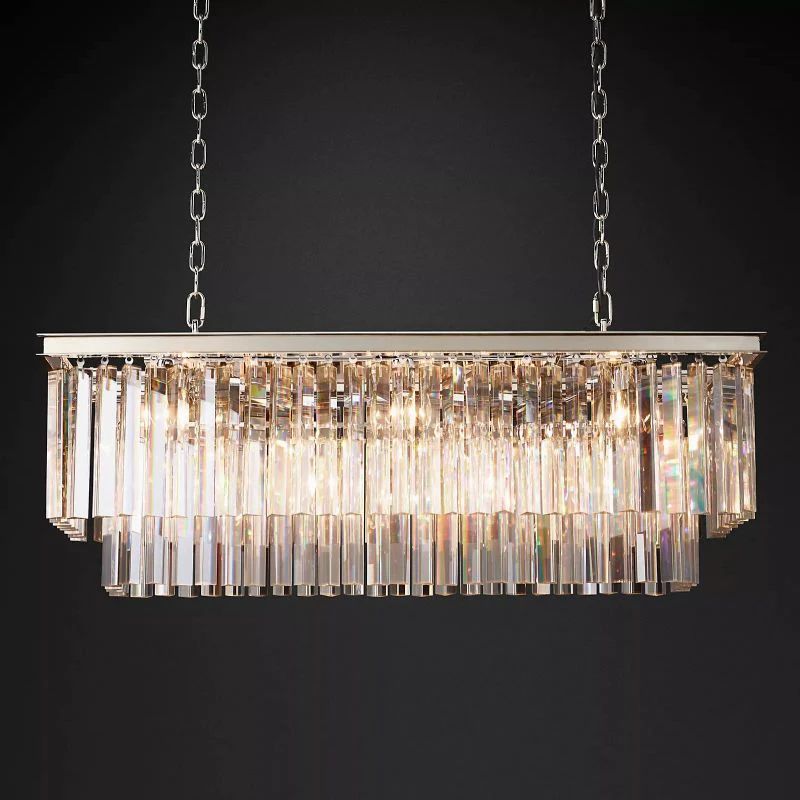 1920s Temdem Rectangular Chandelier 40"