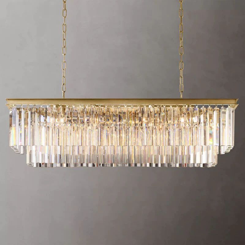 1920s Temdem Rectangular Chandelier 49"