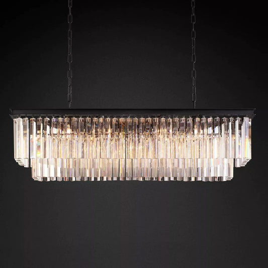 1920s Temdem Rectangular Chandelier 49"