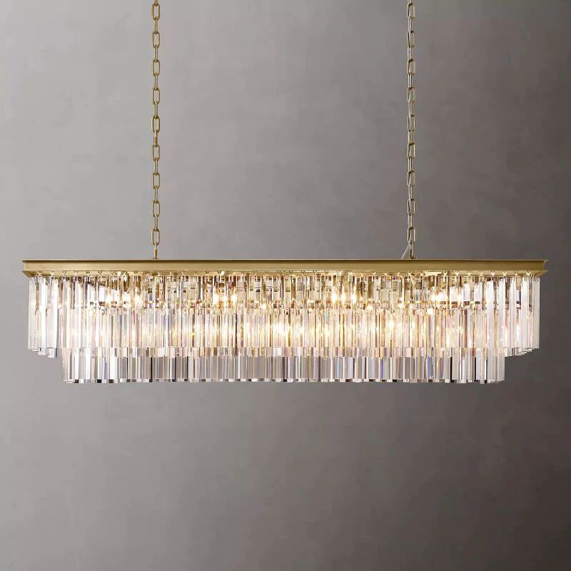 1920s Temdem Rectangular Chandelier 59"