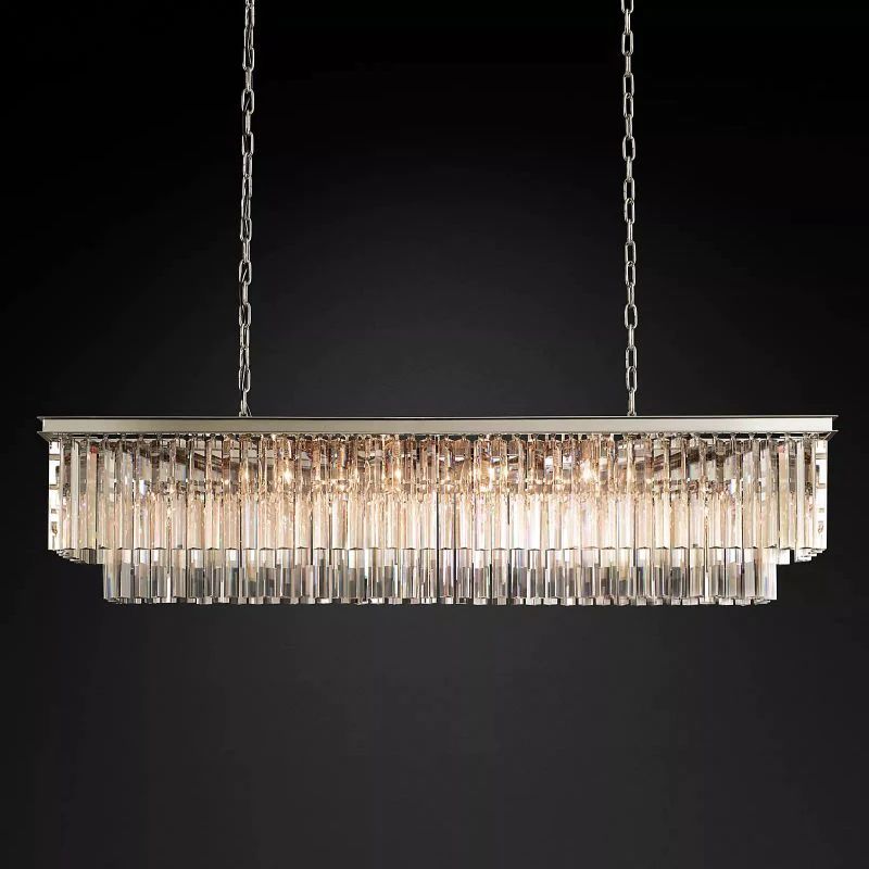 1920s Temdem Rectangular Chandelier 59"