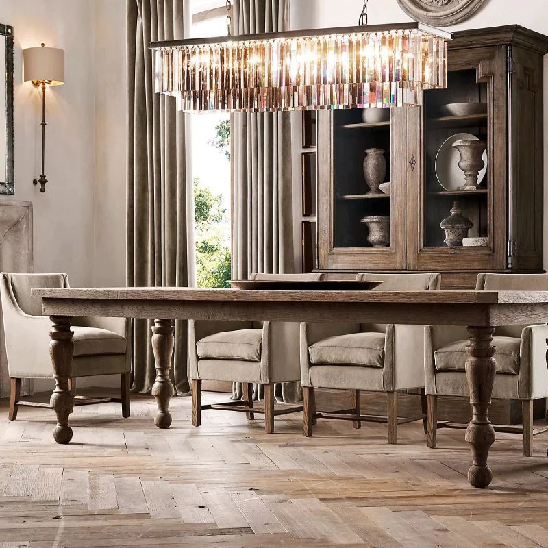 1920s Temdem Rectangular Chandelier 59"