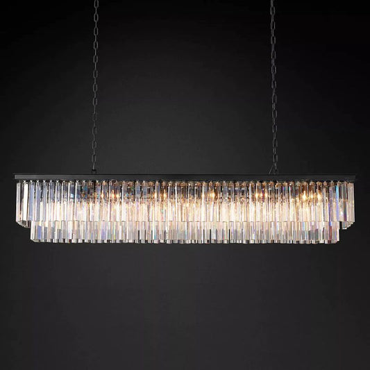 1920s Temdem Rectangular Chandelier 72"