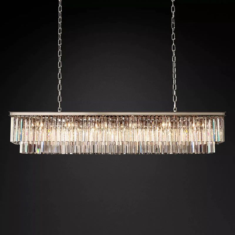 1920s Temdem Rectangular Chandelier 72"