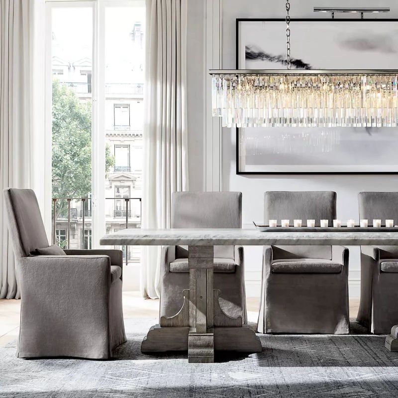 1920s Temdem Rectangular Chandelier 72"