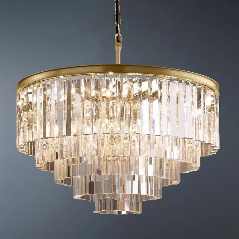 1920s Temdem Round Chandelier 32"