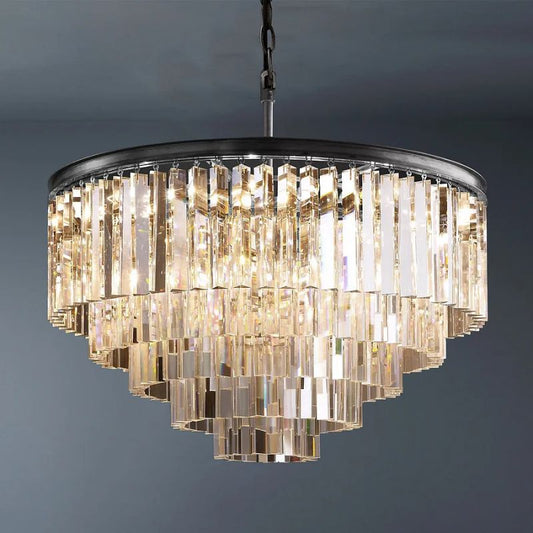1920s Temdem Round Chandelier 32"