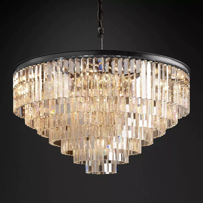 1920s Temdem Round Chandelier 44"