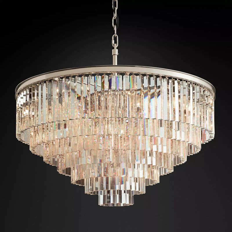 1920s Temdem Round Chandelier 44"