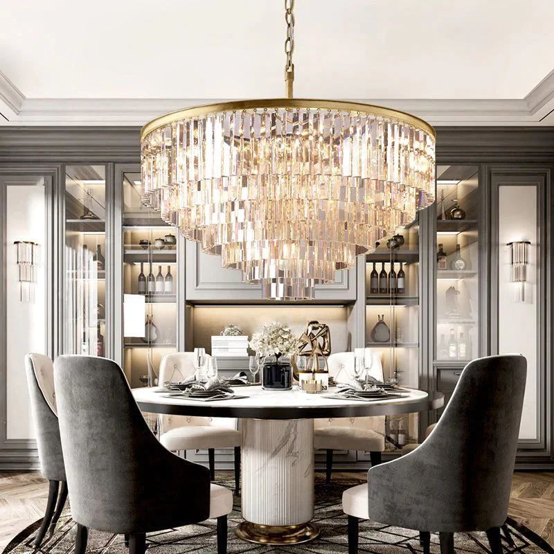 1920s Temdem Round Chandelier 44"